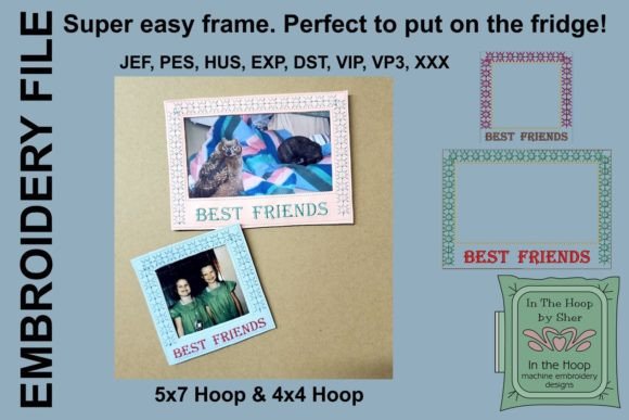Best Friends Picture Frames: A Heartfelt Embroidery Design for Personalized Gifts