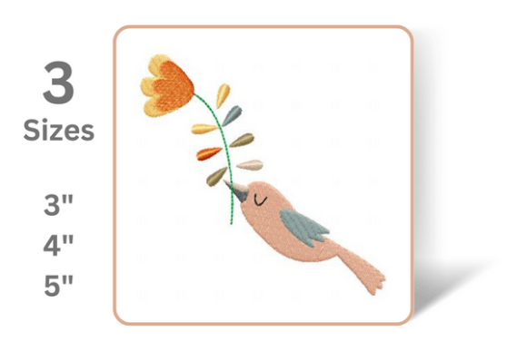 Bird with Flower: A Versatile Embroidery Design for Holiday Creations