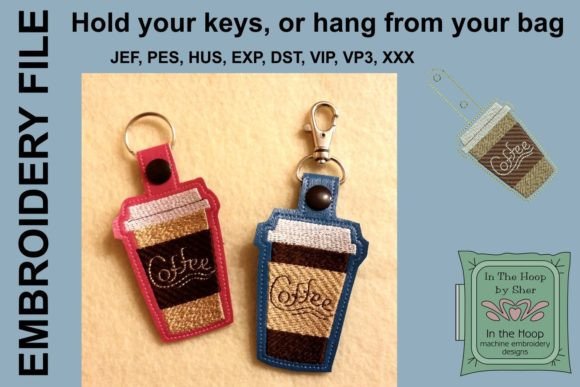 Coffee to Go Key Fob Embroidery Design Review