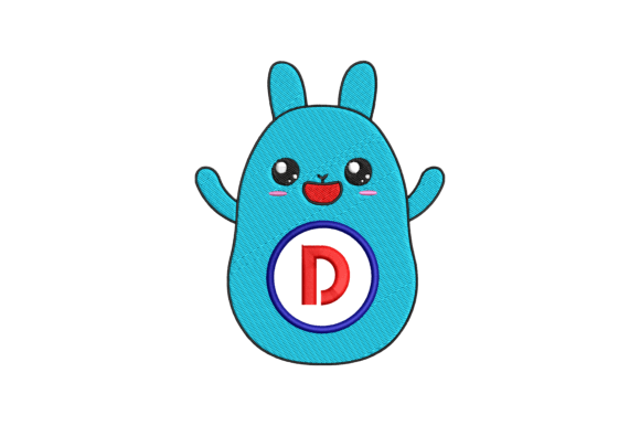 Cute Rabbit Letter D: A Delightful Embroidery Design for Creative Sellers