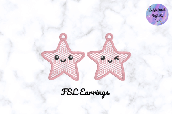 Cute Starfish FSL Earrings: A Seasonal Embroidery Gem