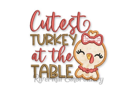 Cutest Turkey at the Table Applique