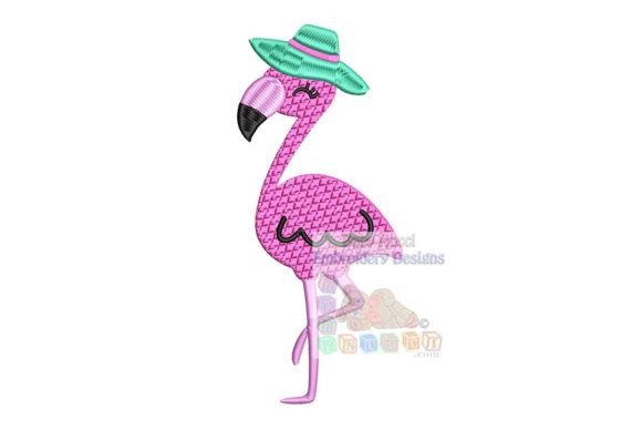 Flamingo with Hat: A Festive Embroidery Design for Seasonal Creations