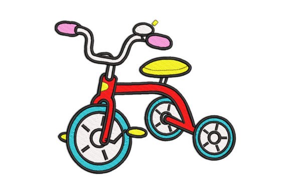 Kids Tricycle: A Whimsical Embroidery Design for Kids’ Apparel