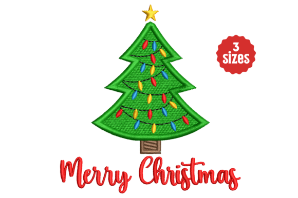 Merry Christmas Tree with Lights: A Festive Embroidery Design Review