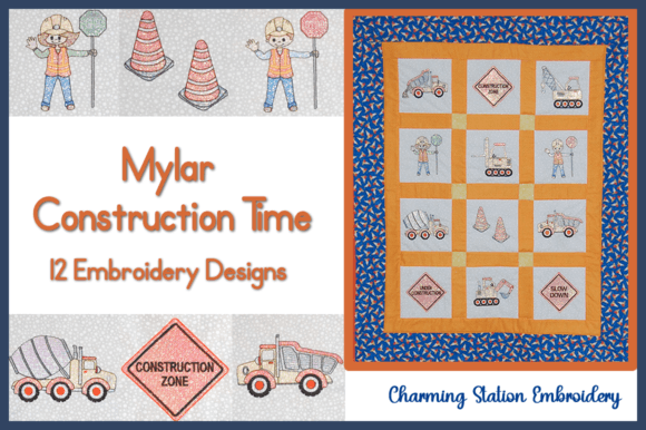 Mylar Construction Time: A Sparkling Embroidery Set for Craft Fair Success