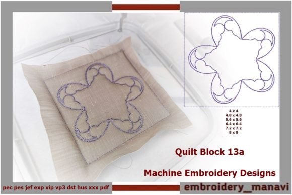 Quilt Block 13a: A Standout Embroidery Design for Craft Fairs