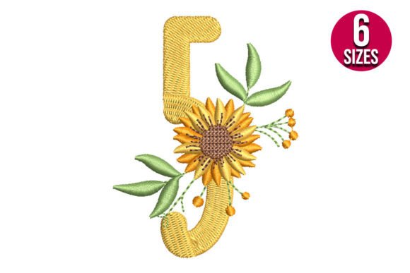 Sunflower Alphabet Number Five Review for Seasonal Embroidery